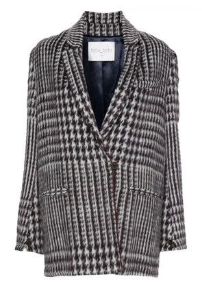 Forte Forte houndstooth single-breasted coat - Blue