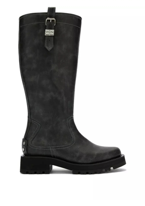 GANNI studs knee-high boots - Grey