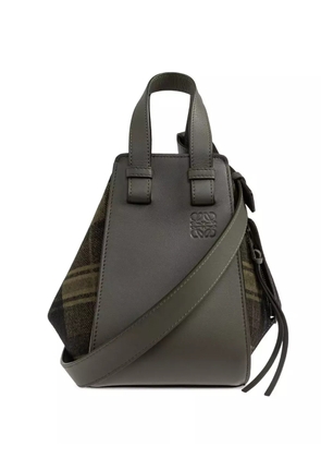 LOEWE Hammock printed-tartan tote bag - Green