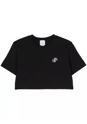Patou logo-embellished cropped T-shirt - Black