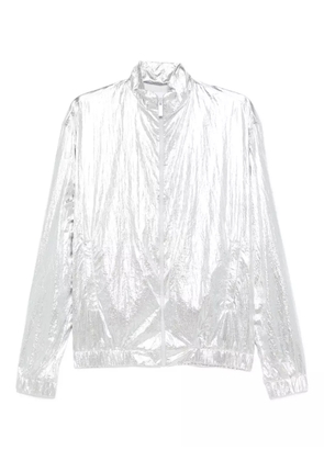 MEDEEA metallic-effect zip-up jacket - SILVER