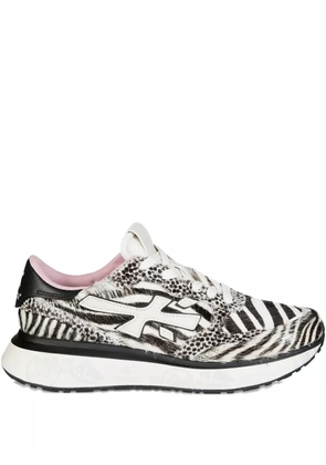 Premiata Lauryn zebra-print sneakers - White