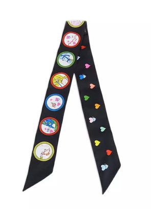 Hermès Pre-Owned 2010-2025 Tea Time Silk Twilly Scarf scarves - Black