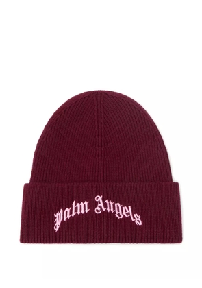 Palm Angels logo beanie - Red