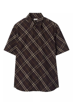 Burberry check-pattern cotton shirt - Brown
