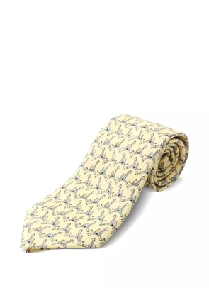 Hermès Pre-Owned 2010s all-over pattern silk tie - Yellow
