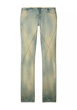 Off-White crossover seam frayed jeans - Blue