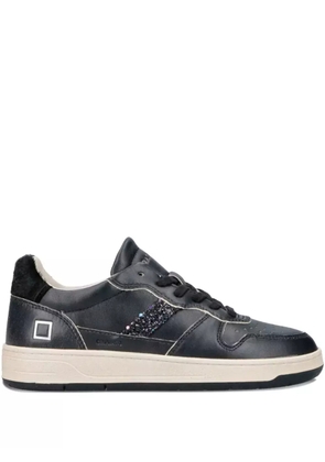 D.A.T.E. Court 2.0 glitter panel trainers - Black
