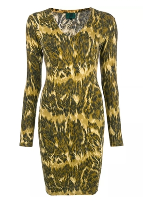 Jean Paul Gaultier Pre-Owned V-neck animal print dress - Green