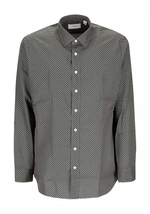 Lardini geometric-print cotton shirt - Grey