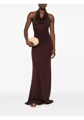 Aya Muse Reed halterneck maxi dress - Brown