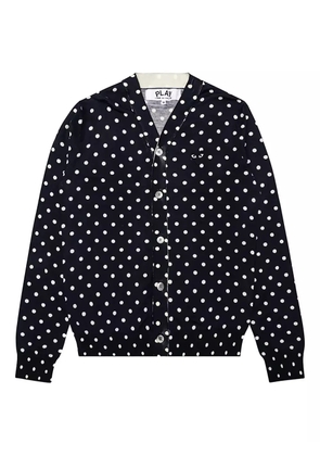 Comme Des Garçons Play polka dot cardigan - Blue