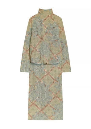 DRIES VAN NOTEN printed high-neck dress - Green