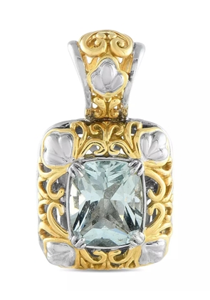 John Hardy 18K yellow and white gold aquamarine pendant