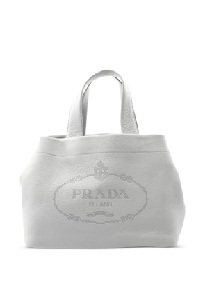 Prada Pre-Owned 2010s Vitello Daino logo-detail leather tote bag - Grey