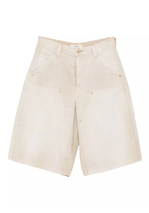 6397 panelled washed-effect shorts - Neutrals