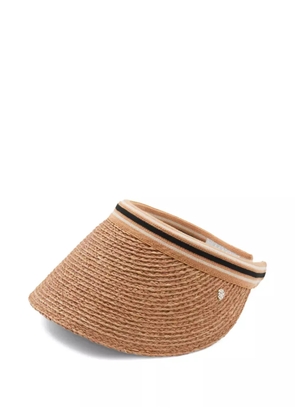 Helen Kaminski Bianca 12 striped raffia visor - Neutrals