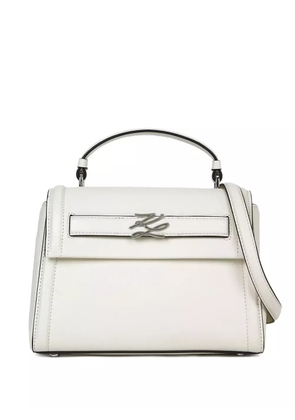 Karl Lagerfeld logo-plaque crossbody bag - White