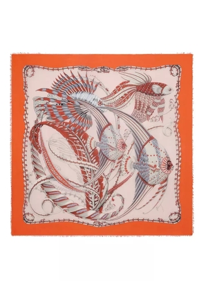 Ferragamo SUMMER2 fish-printed silk scarf - Neutrals