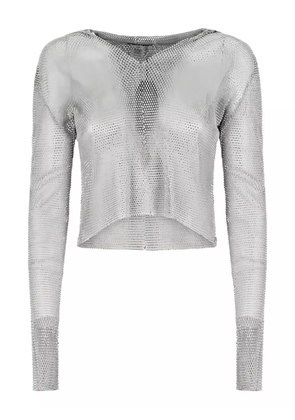 Santa Brands crystal-embellished long-sleeve top - Silver