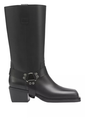POTAMY leather cowboy boots - Black