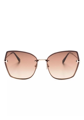 TOM FORD Eyewear oversize-frame sunglasses - Brown