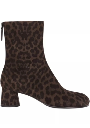 POTAMY 50mm leopard-print ankle boots - Brown