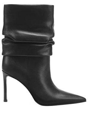 POTAMY 70mm ruched leather ankle boots - Black