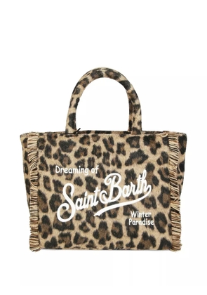 MC2 Saint Barth Colette fringed-leopard felt tote bag - Neutrals