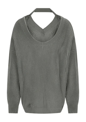 Canessa Arctic Love halter-neck ribbed sweater - Green