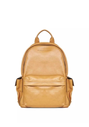 Brunello Cucinelli zip-fastening leather backpack - Neutrals