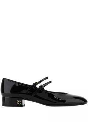Miu Miu 30 mm patent-leather double-strap pumps - Black