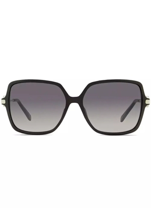 OMEGA EYEWEAR sculpted-arm square-frame sunglasses - Black