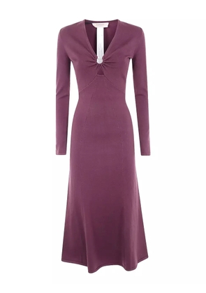 TWINSET ring-detail long-sleeve dress - Purple