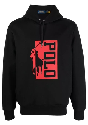 Polo Ralph Lauren logo-print cotton-blend hoodie - Black