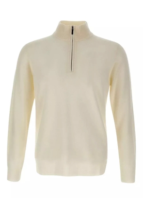 Kangra half-zip stand-up collar sweater - White