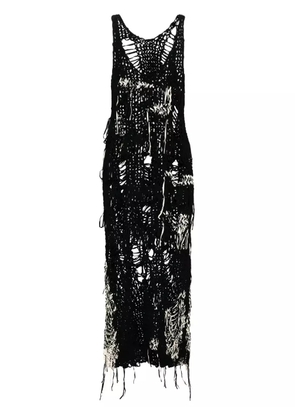 Y's open-knit cotton dress - Black