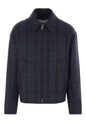 Jil Sander plaid zip-front bomber jacket - Blue