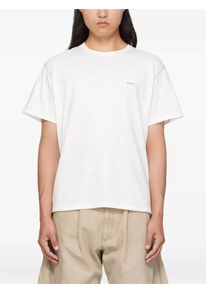 KHOKI topstitch graphic-print T-shirt - White