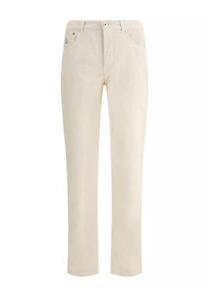 Brunello Cucinelli corduroy straight trousers - White