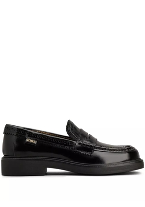 Tod's brogue-trim leather loafers - Black