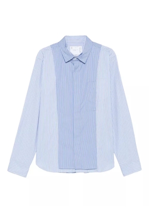 sacai striped panelled shirt - Blue