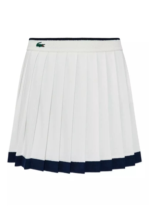 Lacoste logo-detail pleated mini skirt - White