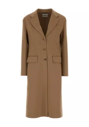 Miu Miu notched-lapel coat - Brown