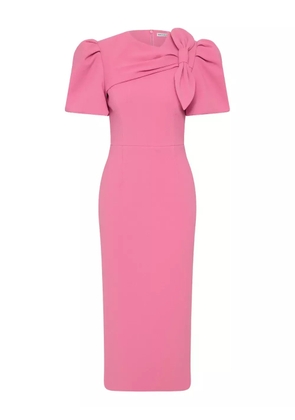 Rebecca Vallance bow puff-sleeve muriel midi dress - Pink