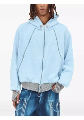 Charlie Constantinou Hybrid zip-panel hooded sweatshirt - Blue