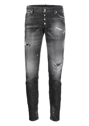 DSQUARED2 distressed zipped ankle skinny trousers - Black