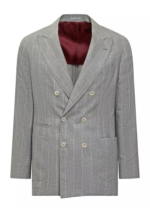 Brunello Cucinelli double breasted blazer - Grey