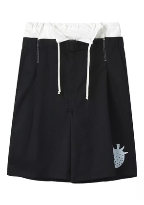 WESTFALL drawstring strawberry print shorts - Black