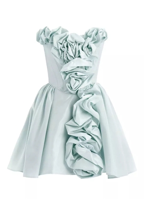 POST MERIDIEM corset ruffled mini dress - Blue